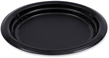 Boardwalk® Hi-Impact Plastic Dinnerware Plate, 6" dia, Black, 1,000/Carton