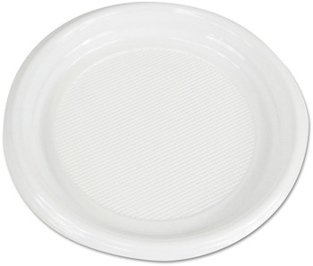 Boardwalk® Hi-Impact Plastic Dinnerware Plate, 9" dia, White, 500/Carton