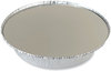 A Picture of product BWK-ROUND9FLID Boardwalk® Round Aluminum To-Go Container Lids Flat Lid, 9", Silver, Paper, 500/Carton