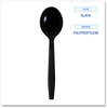 A Picture of product BWK-SSHWPPBIW Boardwalk® Heavyweight Wrapped Polypropylene Cutlery Soup Spoon. Black. 1,000/carton.