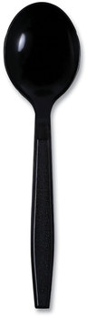 Boardwalk® Heavyweight Wrapped Polypropylene Cutlery Soup Spoon. Black. 1,000/carton.