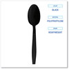 A Picture of product BWK-TEAHWPPBLA Boardwalk® Heavyweight Polypropylene Cutlery Teaspoon. Black. 1000/carton.