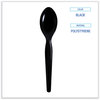 A Picture of product BWK-TSHWPSBIW Boardwalk® Wrapped Heavyweight Polystyrene Cutlery Teaspoon. Black. 1000 spoons/carton.