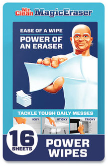 Mr. Clean® Magic Eraser Sheets. 3.5 X 5.8 X 0.03 in. White. 16 sheets/pack, 4 packs/carton.