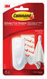 A Picture of product MMM-17005ES Command™ Spring Hook Plastic, White, 0.25 lb Capacity, 1 and 2 Strips/Pack