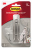 A Picture of product MMM-17036BNES Command™ Metal Hooks Adhesive Mount Hook, Large, Double Brushed Nickel Finish, 4 lb Capacity, 1 and 2 Strips