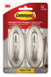 A Picture of product MMM-17053BNVPES Command™ Decorative Hooks Traditional, Large, Metal, Brushed Nickel, 5 lb Capacity, 2 and 4 Strips/Pack