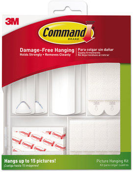 Command™ Picture Hanging Kit Assorted Sizes, Plastic, White/Clear, 1 lb; 4 5 lb Capacities 38 Pieces/Pack