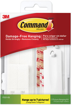 Command™ Picture Hanging Kit Assorted Sizes, Plastic, White, 1 lb; 4 lb Capacities, 24 Pieces/Pack