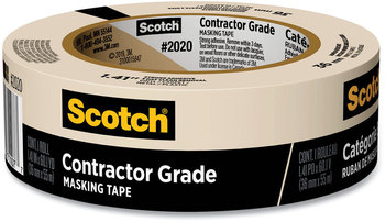 Scotch® Contractor Grade Masking Tape 3" Core, 1.41" x 60 yds, Tan