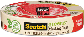 Scotch® Greener Masking Tape 2050 3" Core, 0.94" x 60 yds, Beige