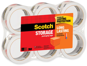 Scotch® Storage Tape 3" Core, 1.88" x 54.6 yds, Clear, 6/Pack