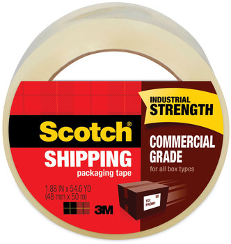 Scotch® 3750 Commercial Grade Packaging Tape 3" Core, 1.88" x 54.6 yds, Clear