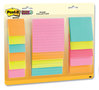 A Picture of product MMM-442315SSMIA Post-it® Notes Super Sticky Pads in Supernova Neon Colors (6) Unruled 2" x (5) 3" (4) Note Ruled 4" 45 Sheets/Pad, 15 Pads/Set