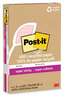 A Picture of product MMM-4621R4SSNRP Post-it® Notes Super Sticky 100% Recycled Paper Ruled, 4" x 6", Wanderlust Pastels, 45 Sheets/Pad, 4 Pads/Pack