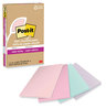 A Picture of product MMM-4621R4SSNRP Post-it® Notes Super Sticky 100% Recycled Paper Ruled, 4" x 6", Wanderlust Pastels, 45 Sheets/Pad, 4 Pads/Pack