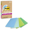 A Picture of product MMM-4621R4S Post-it® Notes Super Sticky 100% Recycled Paper Ruled, 4" x 6", Oasis, 45 Sheets/Pad, 4 Pads/Pack