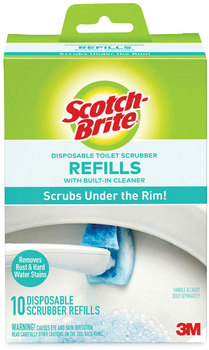 Scotch-Brite® Disposable Toilet Scrubber Refill Blue/White, 10/Pack