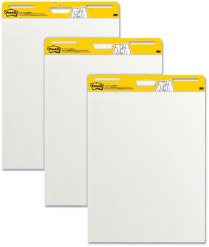 Post-it® Easel Pads Super Sticky Self-Stick Vertical-Orientation Unruled, 25 x 30, White, Sheets, 3/Pack