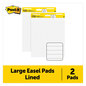 A Picture of product MMM-561WLVAD2 Post-it® Easel Pads Super Sticky Self-Stick Vertical-Orientation Presentation Format (1.5" Rule), 25 x 30, White, Sheets, 2/Pack