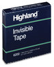 A Picture of product MMM-6200122592 Highland™ Invisible Permanent Mending Tape 3" Core, 0.5" x 72 yds, Clear