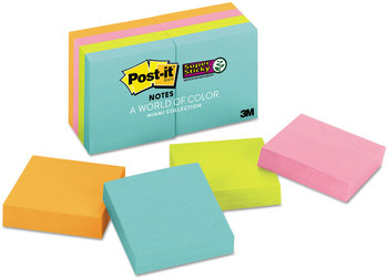 Post-it® Notes Super Sticky Pads in Supernova Neon Colors Collection 2" x 90 Sheets/Pad, 8 Pads/Pack