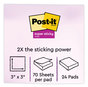 A Picture of product MMM-65424SSAUCP Post-it® Notes Super Sticky Pads in Cabinet Pack. 3 X 3 in. Energy Boost Colors Collection. 70 sheets/pad, 24 pads/pack.