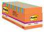 A Picture of product MMM-65424SSAUCP Post-it® Notes Super Sticky Pads in Cabinet Pack. 3 X 3 in. Energy Boost Colors Collection. 70 sheets/pad, 24 pads/pack.