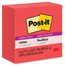 A Picture of product MMM-6545SSRR Post-it® Notes Super Sticky Self-Stick 3" x Saffron Red, 90 Sheets/Pad, 5 Pads/Pack