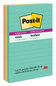 A Picture of product MMM-6603SSMIA Post-it® Notes Super Sticky Pads in Supernova Neon Colors Collection Note Ruled, 4" x 6", 90 Sheets/Pad, 3 Pads/Pack