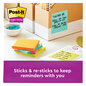 A Picture of product MMM-6756SSMIA Post-it® Notes Super Sticky Pads in Supernova Neon Colors Collection Note Ruled, 4" x 90 Sheets/Pad, 6 Pads/Pack