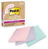 A Picture of product MMM-675R3SSNRP Post-it® Notes Super Sticky 100% Recycled Paper Ruled, 4" x Wanderlust Pastels, 70 Sheets/Pad, 3 Pads/Pack