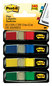 A Picture of product MMM-6834 Post-it® Flags Small Page in Dispensers, 0.5 x 1.75, Assorted Primary, 35/Color, 4 Dispensers/Pack