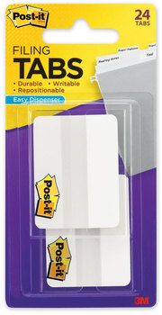 Post-It® Tabs Solid Color 1/5-Cut, White, 2" Wide, 24/Pack