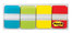 A Picture of product MMM-70005179232 Post-it® 1" Wide Tabs with Dispenser, Aqua, Lime, Red, Yellow, 88/Pack