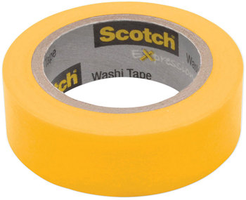 Scotch® Expressions Washi Tape 1.25" Core, 0.59" x 32.75 ft, Yellow