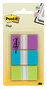 A Picture of product MMM-70071493244 Post-it® Flags 0.94" Wide with Dispenser, Bright Blue, Green, Purple, 60