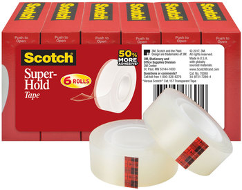 Scotch® Super-Hold Tape Refill 1" Core, 0.75" x 27.77 yds, Crystal Clear, 10 Rolls/Pack