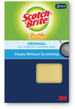 Scotch-Brite® Dobie™ All-Purpose Cleaning Pad 4.3 x 2.6, 0.5" Thick, Yellow, 3/Pack