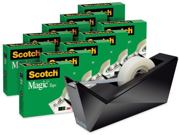 Scotch® Magic™ Tape Desktop Dispenser Value Pack 1" Core, 0.75" x 83.33 ft, Clear, 10/Pack