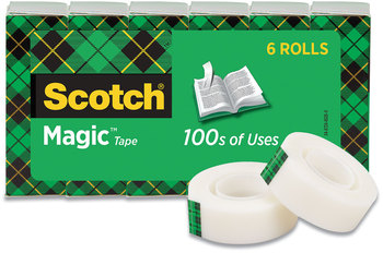 Scotch® Magic™ Tape Refill 1" Core, 0.75" x 22.2 yds, Clear, 6/Pack