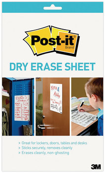 Post-it® Dry Erase Sheets 7 x 11.3, White Surface, 3/Pack