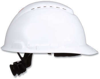 3M™ SecureFit™ H-Series Hard Hats H-700 Front-Brim Cap with UV Indicator, 4-Point Pressure Diffusion Ratchet Suspension, White