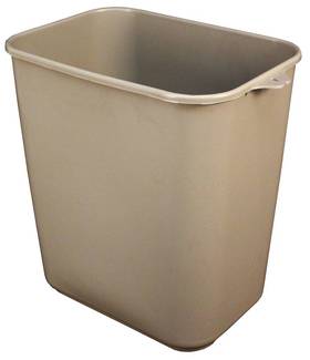 WASTEBASKET 14 QT FIRE RESISTANT RECT. SAND  ** Must order in qty of 12 ea **