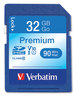 A Picture of product VER-96871 Verbatim® 32GB Premium SDHC Memory Card, UHS-I V10 U1 Class 10, Up to 90MB/s Read Speed