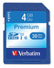 A Picture of product VER-96171 Verbatim® 4GB Premium SDHC Memory Card, UHS-I U1 Class 10, Up to 30MB/s Read Speed