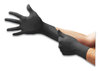 A Picture of product ANS-MK296XXL Ansell MICROFLEX MidKnight Powder-Free Nitrile Exam Gloves. 2X-Large. 4.7 mil palm, 5.9 mil fingers. Black. 100/box.