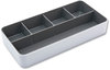 A Picture of product AVT-37526 Advantus Fusion Five-Compartment Plastic Accessory Holder 12.25 x 6 2, White/Gray