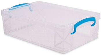 Advantus Super Stacker® Large Pencil Box Plastic, 9 x 5.5 2.62, Clear