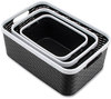 A Picture of product AVT-39220 Advantus Open Lid Storage Set Bin, Assorted Sizes, Black/White, 3/Pack